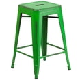 thumbnail image 1 of 24'' High Backless Distressed Copper Metal Indoor-Outdoor Counter Height Stool, 1 of 9