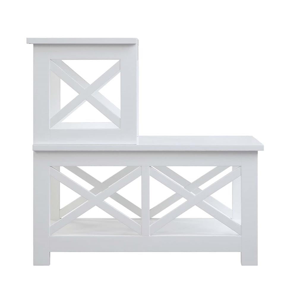 Oxford 2 Step Chairside End Table, White