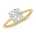 thumbnail image 2 of 14K Yellow Gold Round Cut Lab Grown Diamond Basket Split Shank Solitaire Engagement Ring - 3 Carat | E-F Color, VS1-VS2 Clarity (Ring Size: 7.5), 2 of 3