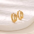 thumbnail image 3 of NICKSUN Small Hoop Dangle Earrings for Women, Trendy Dainty Wheat Weaving Irregular Geometric Stud Earrings Fashion Jewelry Gift, 3 of 17
