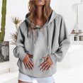 thumbnail image 2 of Womens Hoodies Pullover Casual Women's Fashion Solid Long Sleeve Hooded Tops Sweatshirts, 2 of 5