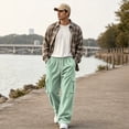 thumbnail image 5 of Wutalume Men's Elastic Waist Fit Sweatpants — Relaxed Joggers for Men with Drawstring, Wide Leg Lounge Trousers, Perfect for Gym, 5 of 6