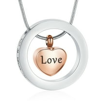 Heart Cremation Jewelry for Ashes, Engraved Love You To the Moon and Sun Back Memorial Urn Necklace Keepsake Cremation Pendant Jewelry