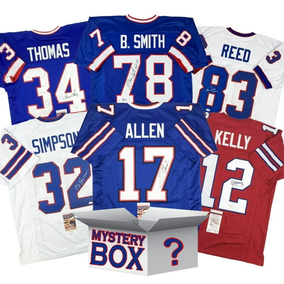 Autographed/Signed Buffalo Football Jersey Mystery Box with PSA JSA or Beckett COA