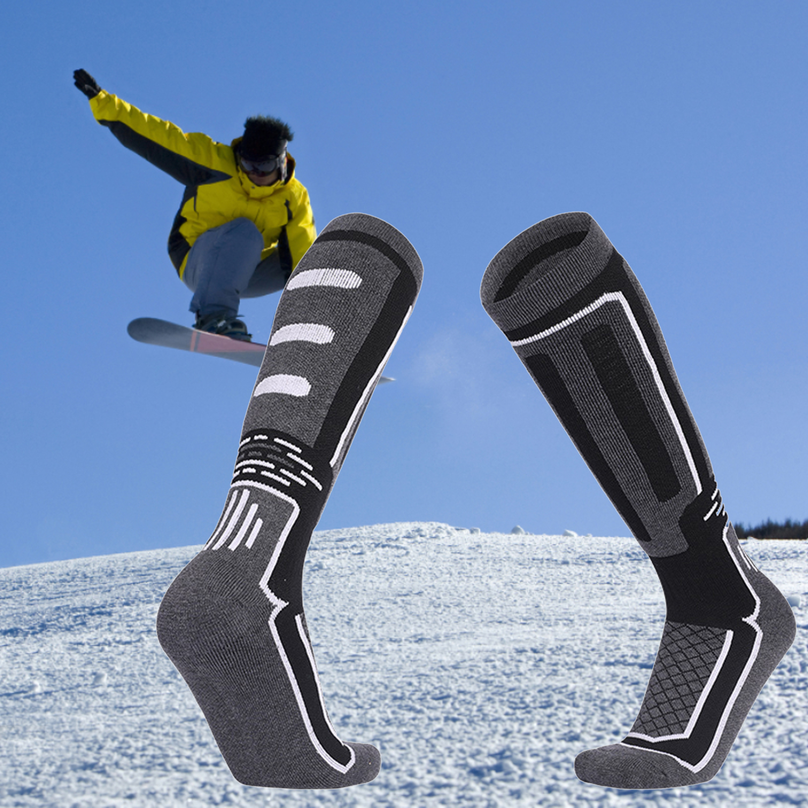 3-5 Pairs Thermal Knee High Socks – Men's & Women's – Warm Thick Ski Socks – Multi-Color