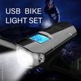 thumbnail image 2 of Bike Light Set  USB Rechargeable Light Set  Waterproof Headlight Set with Speedometer Odometer & Trumpet Fits All-Mountain & Road Bike, 2 of 9