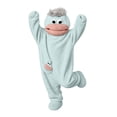 thumbnail image 4 of AHMOMEI Big Mouth Monster Onesie Pajamas for Adult Teen Funny Silly Wearable Onesie Fuzzy Loungewear Blue XL (with Comb), 4 of 6