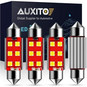 AUXITO 578 LED Bulb 41mm 42mm 212-2 211-2 578 Festoon LED Bulbs CANBUS Error Free 6-SMD 3030 Chipsets Xenon White Replacement for Map Dome License Plate Lights Lamps (Pack of 4)