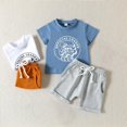 thumbnail image 5 of Uccdo Toddler Baby Boys Shorts Sets Short Sleeve T-Shirts Top and Shorts 2 Pieces Outfits, 0-3 Years, 5 of 8