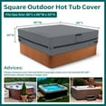 thumbnail image 2 of STARTWO Square Hot Tub Cover, Waterproof SPA Covers for Hot Tub, UV Protection & Windproof, Composite Fabric Hot Tub Cover Protector Fits 86''x 86''x 20'' , Grey, 2 of 6