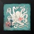 thumbnail image 2 of K, Onna 20x20 Black Modern Framed Museum Art Print Titled - Nautical Octopus, 2 of 5