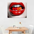 thumbnail image 2 of Nawypu Artsbay Canvas Wall Art Red Lip Fashion Woman Painting Picture Poster Print Lip with Lipstic Artwork Modern Home Bedroom Girl Room Bar Decor Gallery Wrap Stretched Ready to Hang, 2 of 4