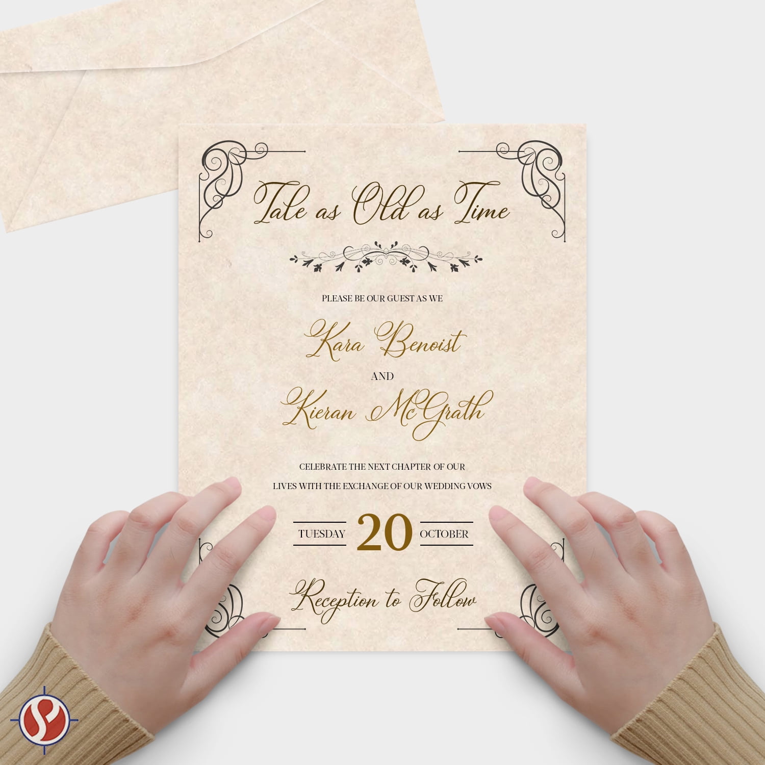 Matching 8.5 x 11" Paper & #10 Envelopes, Imitation Natural Cream Parchment Finish – Great for Letters, Invitations, Business Documents | 24lb Text, 90 GSM | 50 Paper & 50 Envelopes Per Pack