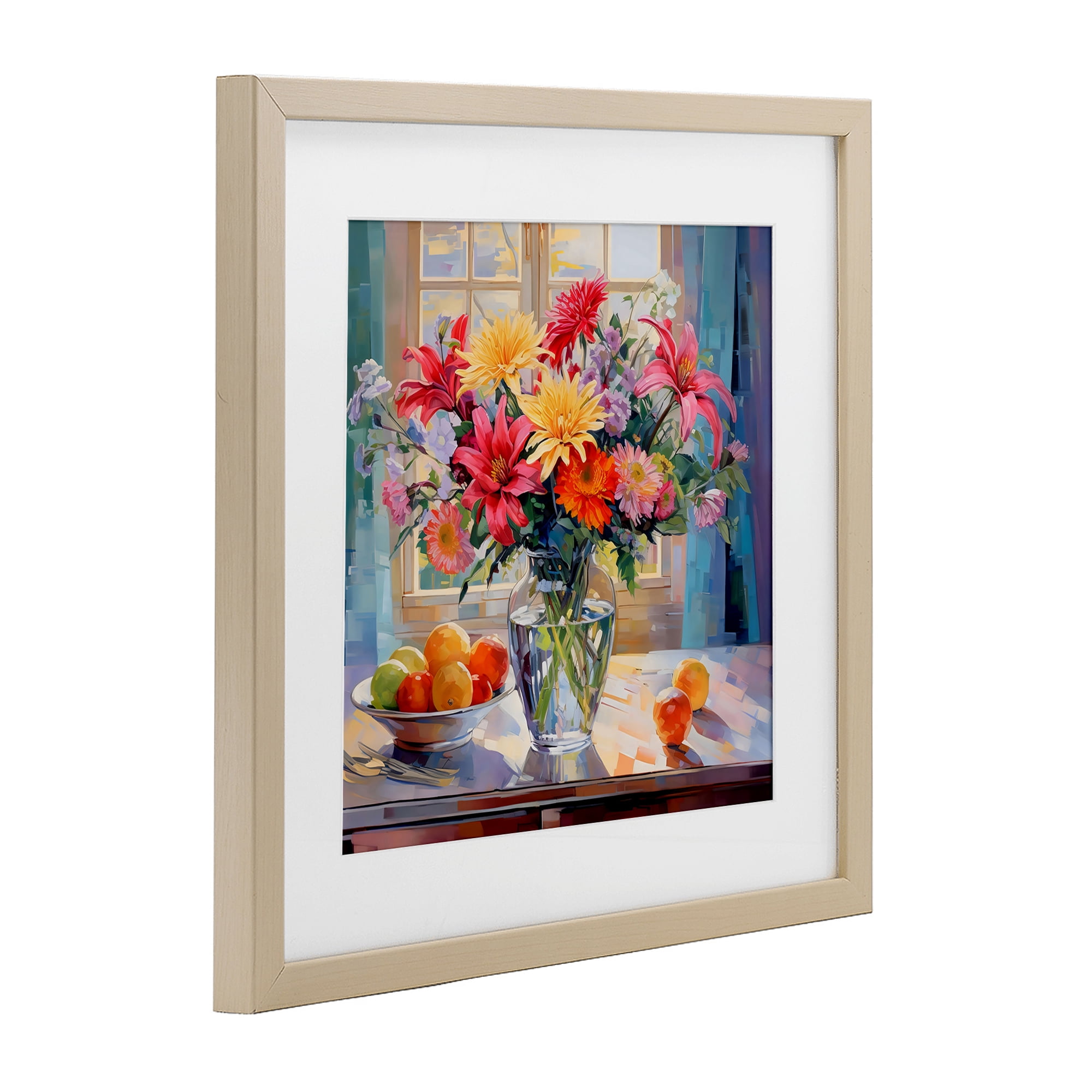 Stupell Industries Summer Flowers & Fruit Birch Framed Print Under Glass, design by Creative Studio
