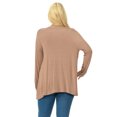 thumbnail image 3 of Pastel by Vivienne Women's Long Sleeve Jersey Plus Size Cardigan Mocha X-Large, 3 of 3
