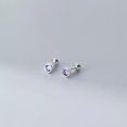 thumbnail image 7 of EOEMY 925 Sterling Solid Silver Clear/Blue/Pink 4mm Crystal Zirconia Cz Stud Earrings-Pink, 7 of 7