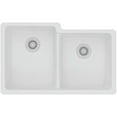 thumbnail image 2 of Elkay ELGU250RWH0 Quartz Classic 33 in. x 20-1/2 in. x 9-1/2 in., Offset Double Bowl Undermount Sink (White), 2 of 3