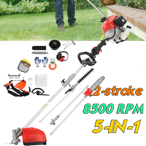 Floseru Gasoline Lawn Mower,Cordless Weed Wacker,Hedge Trimmer 52cc Petrol Hedge Trimmer Chainsaw Brush Cutter