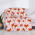 thumbnail image 3 of Disketp cute fox pink Flannel Blankets - Thick and Warm Blanket for Winter, Soft Fuzzy Plush King Blanket for All Seasons-40"x30", 3 of 6