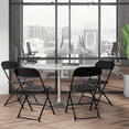 thumbnail image 6 of Alvantor 6 Pack Plastic Folding Chairs Black Heavy Duty Indoor Outdoor Portable Stackable Chairs for Party Office Event, 6 of 10