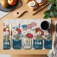thumbnail image 2 of Independence Day Placemats Set of 6, Red White Daisy Bottle Non-Slip Place Mats Washable Table Mats for Kitchen Dining Table Decorations Indoor/Outdoor, 2 of 9