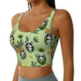 thumbnail image 2 of Fotbe Cute Panda Bear In Greenery Forest Pattern Womens' Sports Bra Longline Wirefree Padded with Medium Support Sports Moisture-Wicking Workou Vest,Tank Top-XX-Large, 2 of 7