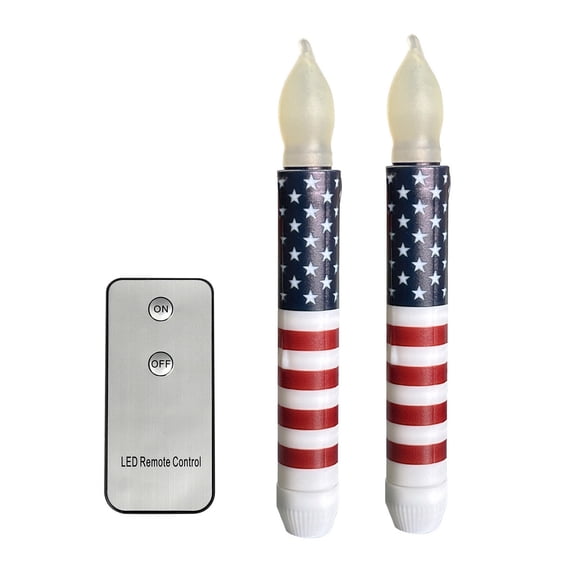 Tepsmf Independence Day Flag Long LED Candle Light Flameless Candles for Home Holiday Party Decoration
