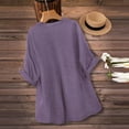 thumbnail image 6 of Endives Womens Linen Shirts 3/4 Length Sleeve Womens Shirt Blouses Spring Tops 2026 Beach Vacation Summer Purple, 6 of 7