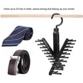 thumbnail image 3 of Belt Tie Rack Black Adjustable Tie Hanger 360 Degree Rotation Bow Tie Rack Hanger Belt Scarves Hook Hanger Organizer Non-Slip Clips Holder 11.4 * 5.1in, 3 of 8