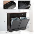 thumbnail image 3 of Tilt Out Trash Can Cabinet Dog Proof with Double Wood Hidden Trash Can Holder, Kitchen Free Standing Recycling Cabinet（Black）, 3 of 9