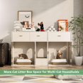 thumbnail image 2 of Cat Litter Box Enclosure Furniture Style, White Hidden  Cat Cabinet with Storage and Pet House, Fit Most of Litter Box, 2 of 18