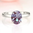 thumbnail image 1 of Solitaire Alexandrite Ring Oval Cut Engagement Rings for Women Dainty Promise Ring Color Changing Stone June Birthstone Gift For Her, 1 of 1
