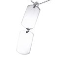 thumbnail image 4 of Collar de acero inoxidable Fernando Doble Etiqueta de Perro Tono Plateado, 4 of 5