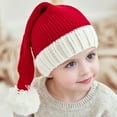 thumbnail image 4 of Christmas Hat under $5! kkbbma Knitted Christmas Santa Hat, Stretchy Holiday Beanie, Festive Xmas Stocking Cap, Red White Crochet Hat for AdultsKids, Christmas Party Accessories, 4 of 9