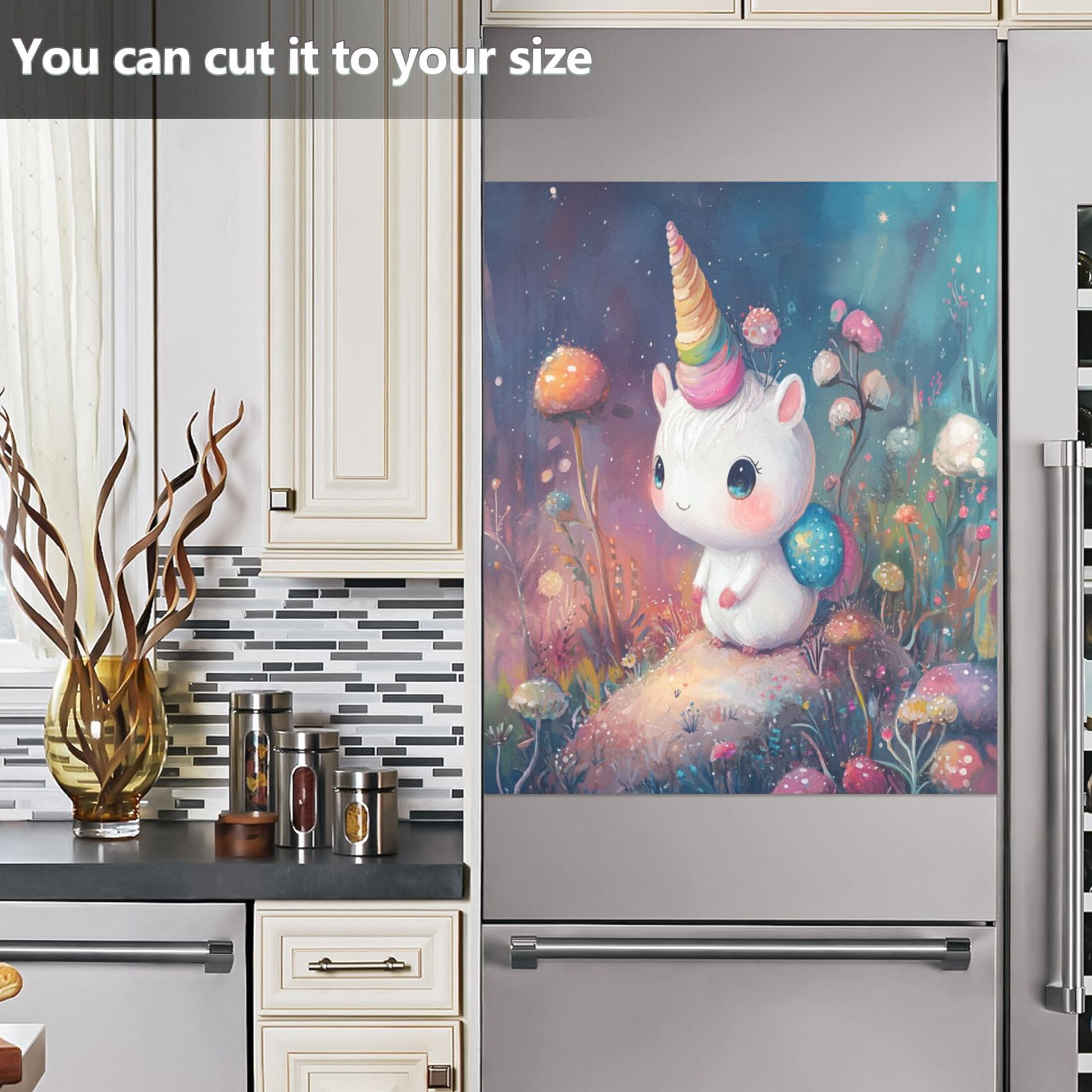 Dishwasher Magnetic Sticker 23x26 Inch Refrigerator Magnetic Sticker Washing Machine Magnetic Sticker Kitchen Panel Magnetic Sticker Home Decor Super Cute Unicorn
