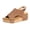 Brown, variant on Women Wedge Slide Sandals with Arch Support Open Toe Cork Footbed Shoes Platform Leather Casual Low Heel Sandal Black Size 8