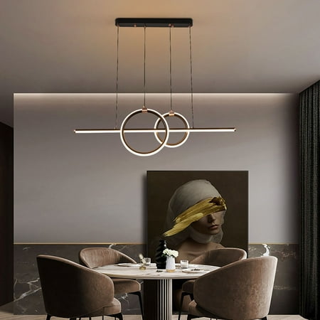 

HiKaRiGuMi Gold LED Kitchen Chandelier Ceiling Fixture Lamp W/Remote