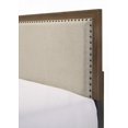 thumbnail image 3 of Fabulous Brown Cherry Finish 1pc Queen Size Fabric Upholstered Headboard with Tufted Nailhead Trim for Bedroom Furniture, 3 of 5