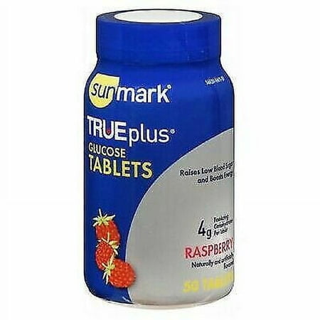Sunmark True plus Glucose Tablets Raspberry - 50 Tablets