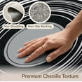 thumbnail image 6 of ODIKA 8'x10' Washable Area Rug Disc Record Radiating Rings Musical Theme Round Shaped Music for Dining Room, Large Office, Lounge, Non-Slip Chair-Friendly Mat, 6 of 7