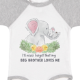 thumbnail image 4 of Inktastic I'll Never Forget That My Big Brother Loves Me Cute Elephant Boys or Girls Baby Bodysuit, 4 of 5