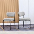 thumbnail image 2 of Lontai Modern Accent Chair, Upholstered Dining Chairs Side Chair, Armless Dining Chair , Set of 2, Gray, 2 of 7