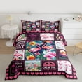 thumbnail image 2 of Homewish Cute Tropic Flamingo Full Size Comforter Sets, Buffalo Plaid Bedding Comforter Set, Romantic Love Heart Reversible Bedding Sets, Luxury Bedroom Decor, 3 Pieces, 2 of 8