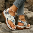 thumbnail image 5 of NOKIO Ladies' Beach Flip Flops Women's Beach Slope Heel Slippers Hollow Casual Slippers Slope Bottom Shoes Retro Sandals Wedge Orthopedic Sandals for Women Women 2024 Walking Beach Sandal, 5 of 7