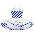 thumbnail image 4 of Miutii Kids Girls Straps Striped Ballet Dance Ice Skating Leotard Tutu Dress Christmas Performance Clothes Blue 12, 4 of 7