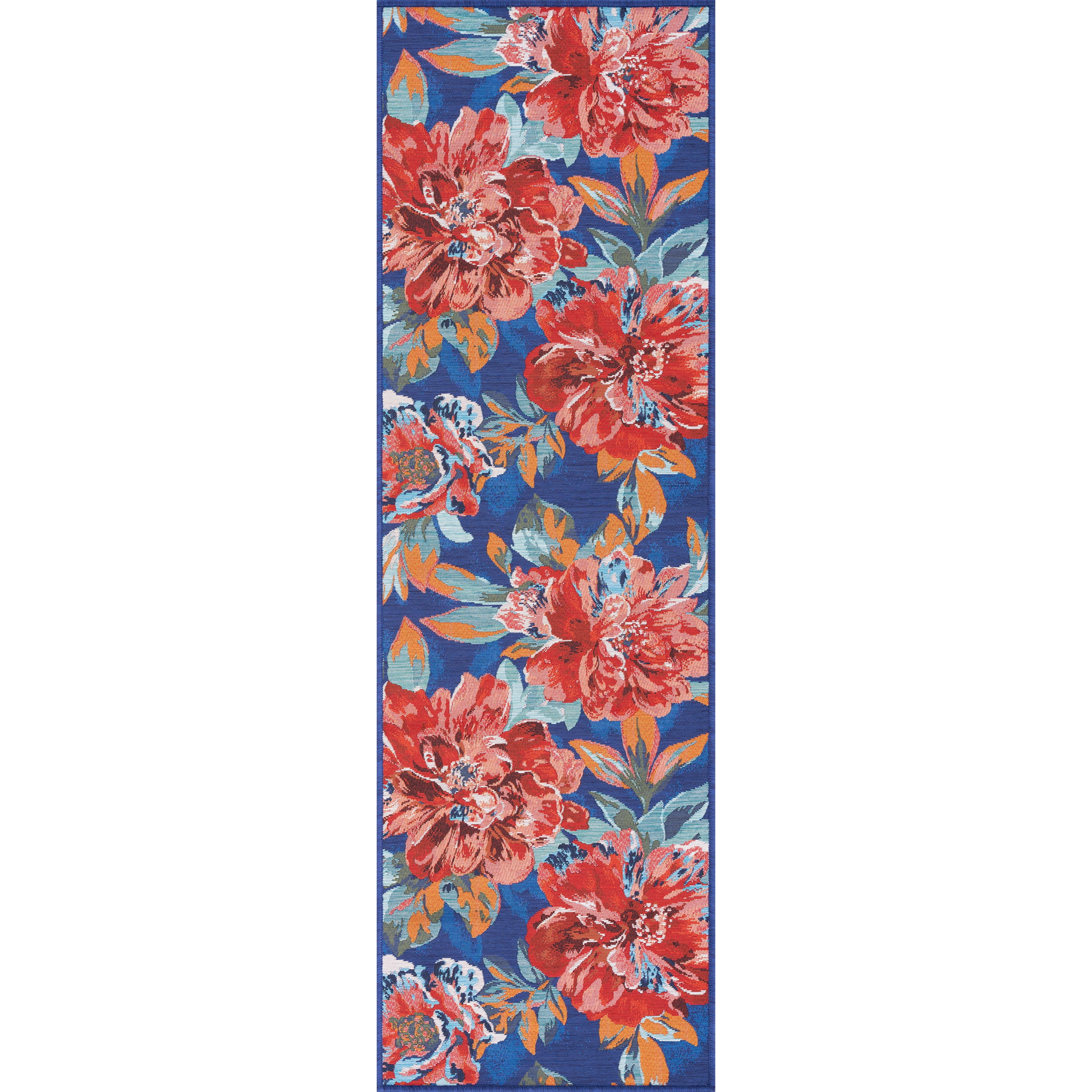 Stunning Transitional 2' x 7' Multi-Color Polypropylene Outdoor Area Rug