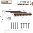 thumbnail image 6 of 7.8' x 6.8' Manual Retractable Awning, Patio Awnings Sunshade Shelter Cover with Crank Handle and Water-Resistant Polyester, Outdoor Canopy Sunsetter Awnings for Door, Window, Deck, Coffee, 6 of 7