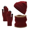 thumbnail image 2 of ZSQDM Scarf Gloves Hat Set for Teen Girls Women&Men Autumn Winter Warm Wool Hat Scarf Gloves Three Pieces beanies Hats for Women Scarf ,Hat,& Gloves Swim Cap for Long Hair, 2 of 9