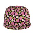 thumbnail image 2 of Daiia Strawberry print Flat Bill Hats Flat Brim Trucker Cap Baseball Cap Adjustable Classic Low Profile Hat Unconstructed Plain Cap, 2 of 9