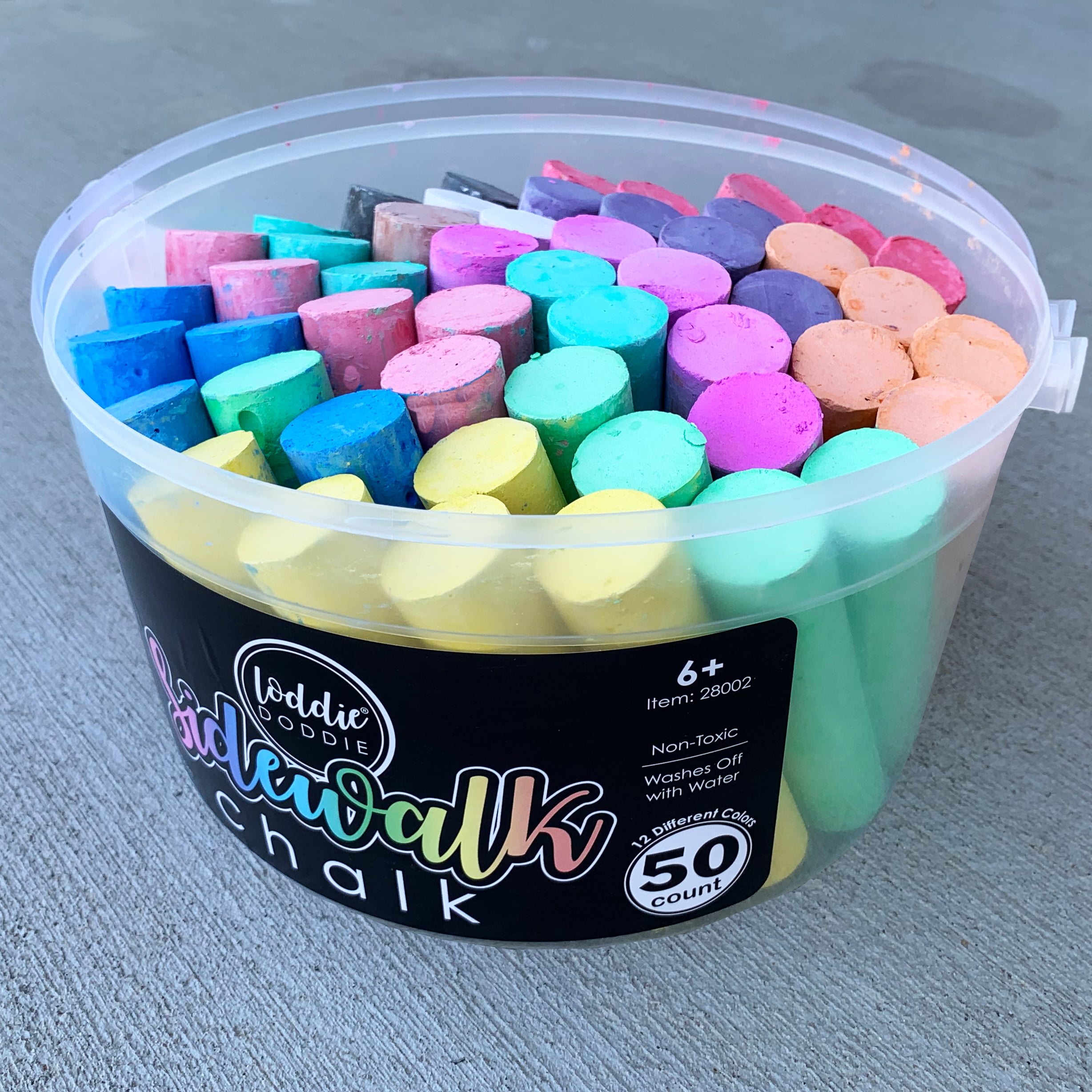 Colourful Sidewalk Chalk - 24 Piece Bucket - CleverStuff